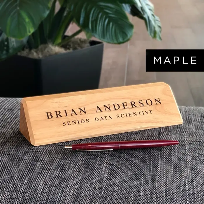 Custom Maple Desk Name Plate