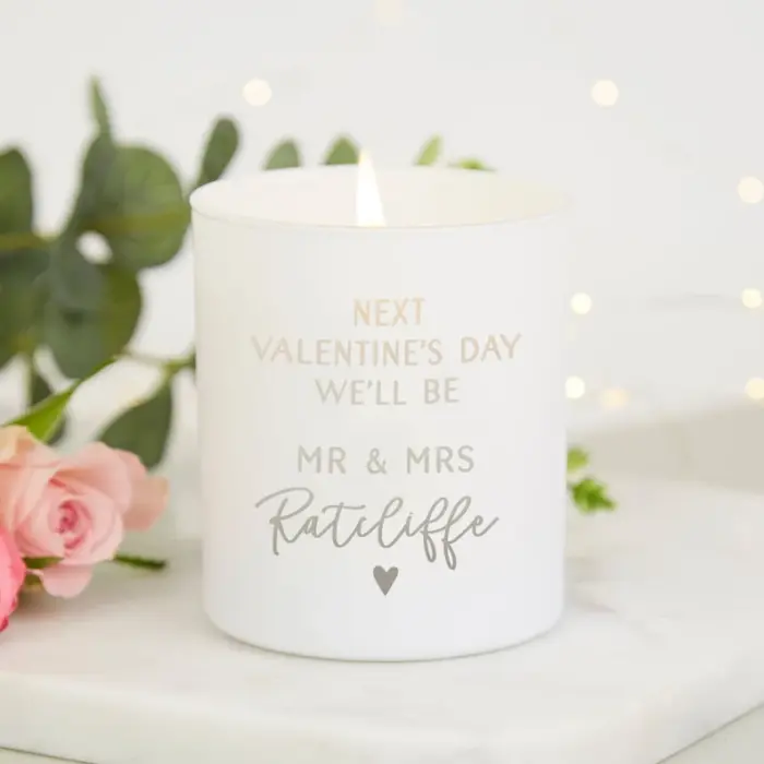 Fiancée Valentine's Gift Personalised Candle