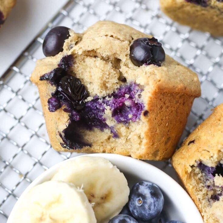 Image for Healthy Banana Blueberry Oatmeal Muffins