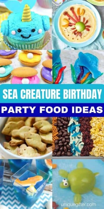 Sea Creature Birthday Party Food Ideas | Shark recipes | Crab recipes | Narwhal recipes | Fun kid friendly recipes | Birthday party dessert ideas #SeaCreature #SeaCreatureRecipes #Recipes #Birthday #BirthdayRecipes
