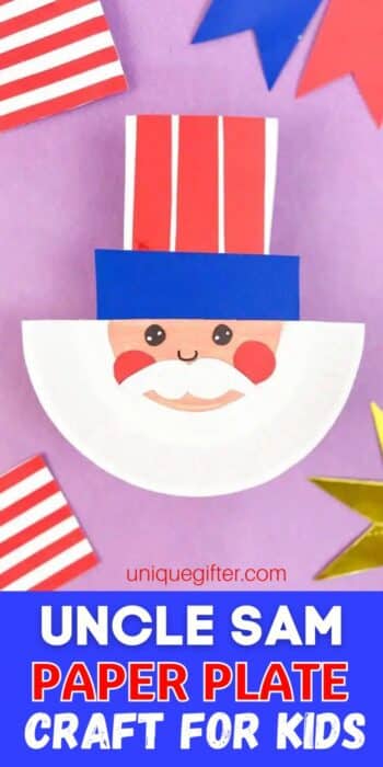 Uncle Sam Paper Plate Craft | Uncle Sam Paper Plate Craft for Kids | 4th of July crafts for kids | Patriotic crafts for kids to enjoy | Paper plate crafts for kids to make #UncleSam #4thOfJuly #PaperPlate #Crafts #UncleSamCraft #America